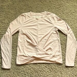 Old Navy Active Twist Front Long Sleeve Top in Pink